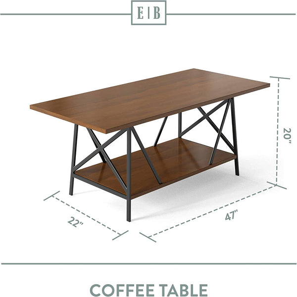 Edenbrook Walcott Coffee Table-Modern Farmhouse-Open Shelving