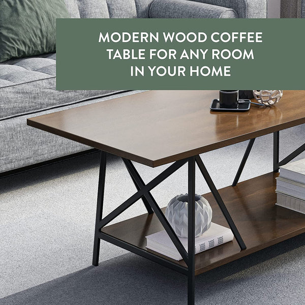 Edenbrook Walcott Coffee Table-Modern Farmhouse-Open Shelving