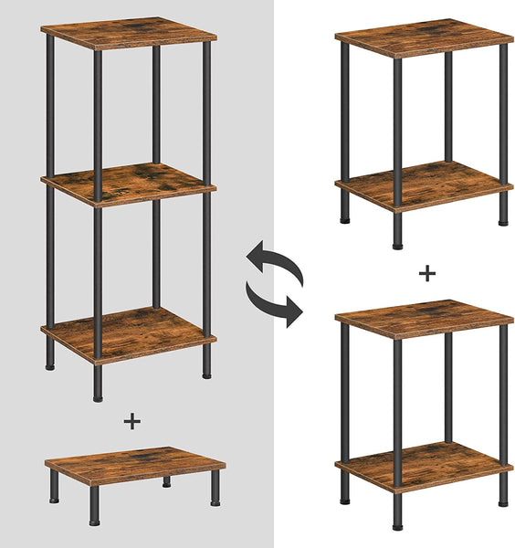 End Tables Set of 2, Nightstand with 2-Layer Storage Shelves, Side Table for Small Spaces