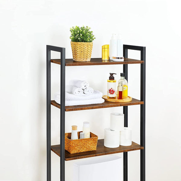 Over The Toilet Storage, 3-Tier Industrial Over Toilet Bathroom Organizer, Bathroom Shelves Over Toilet with Adjustable Feet,