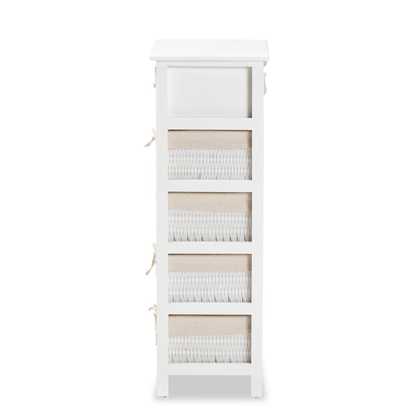 Modern and Contemporary White Finished Wood and 1-Drawer Storage Unit