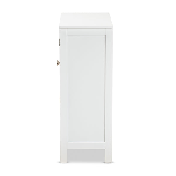 White 2-Door Bathroom Storage Cabinet Modern and Contemporary Finished Wood